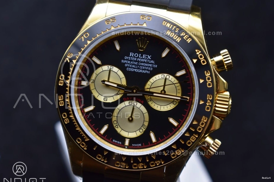 Black 1:1 Dial YG Edition Best (Weighted) 126518 V6 on Oysterflex Strap QF Daytona SH4131 0521